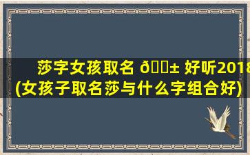 莎字女孩取名 🐱 好听2018(女孩子取名莎与什么字组合好)